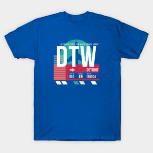 Detroit, Michigan (DTW) Airport Code Baggage Tag T-Shirt